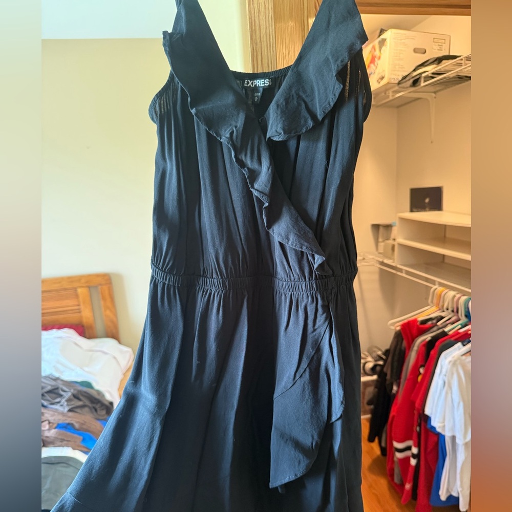 Express Black Sleeveless Cowl Neck Mini Dress